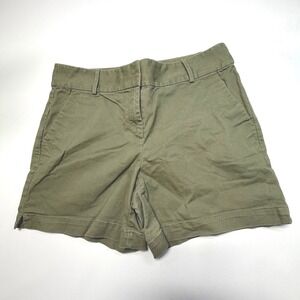 LOFT Riviera Shorts Womens 10 Olive Green Mid Rise Stretch Chino